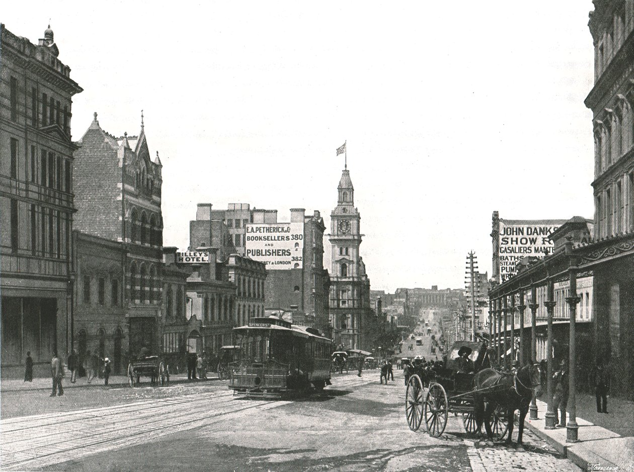Bourke Street looking east, Melbourne, Australia by York and Son