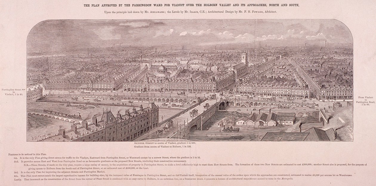 Holborn Viaduct, London, c1865 by Young