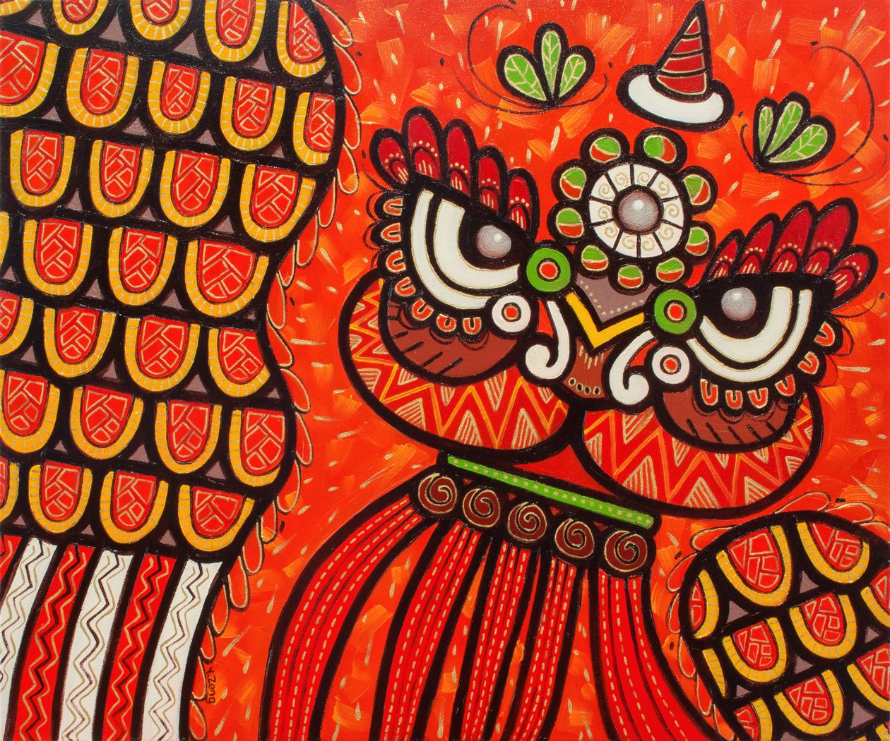 Lion dance red, 2022 by Yue Zeng