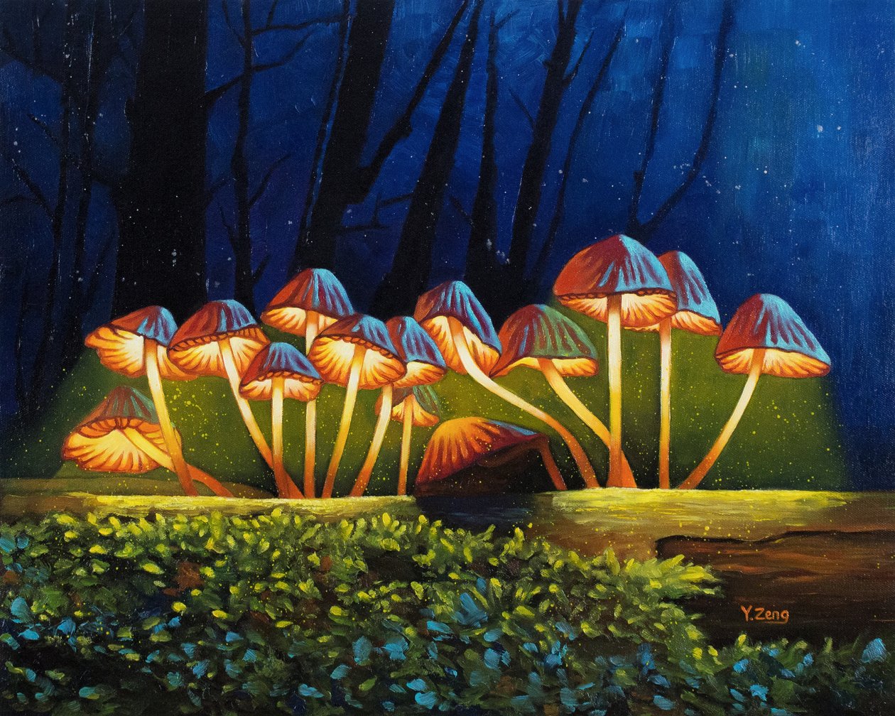 Nightlight Glowing Mushrooms, 2023 by Yue Zeng