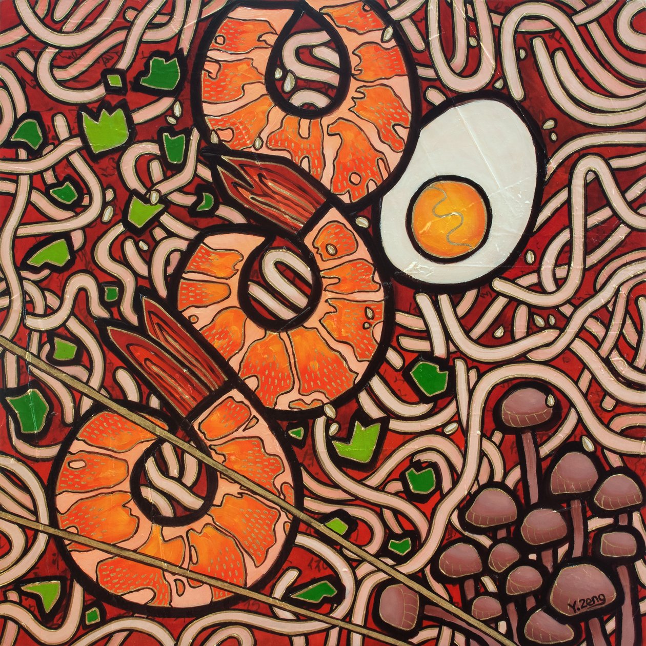 Ramen Noodle Shrimp by Yue Zeng