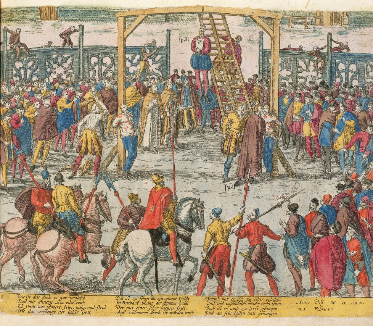 The Execution of Spell of Brabant, who had brought other innocent people back to life by Zacharias (school of) Dolendo