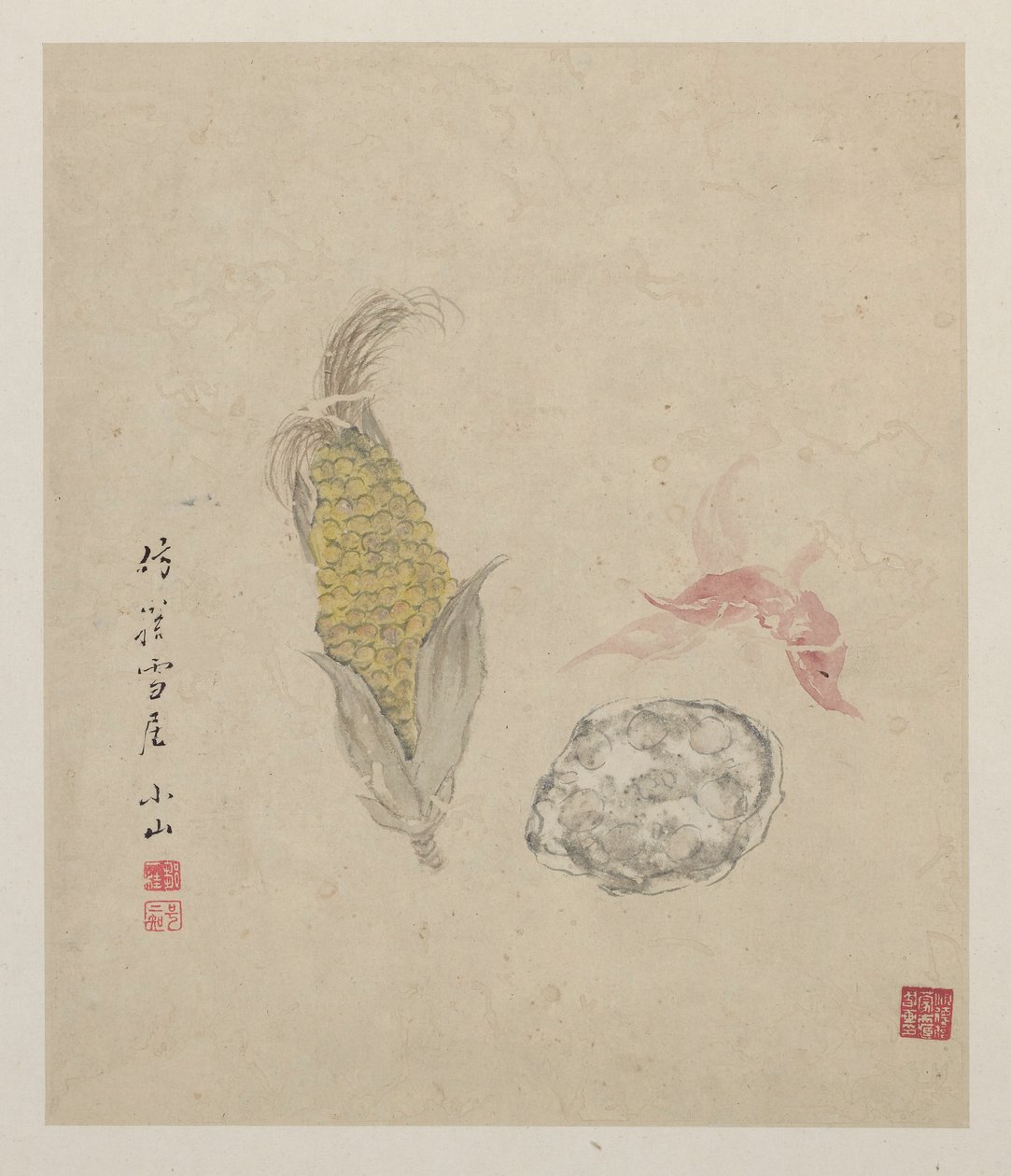 Corn, Lotus Root, and Water Chestnut by Zou Yigui