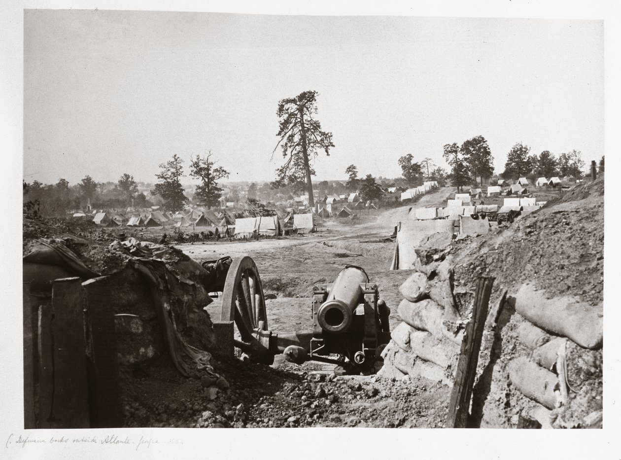 Confederate Fortifications in Front of Atlanta, Georgia, USA by Ferdinand Georg Waldmuller