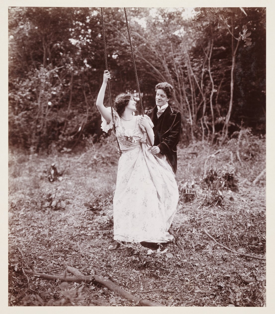 Edwardian portrait, couple with a swing by John Pardon