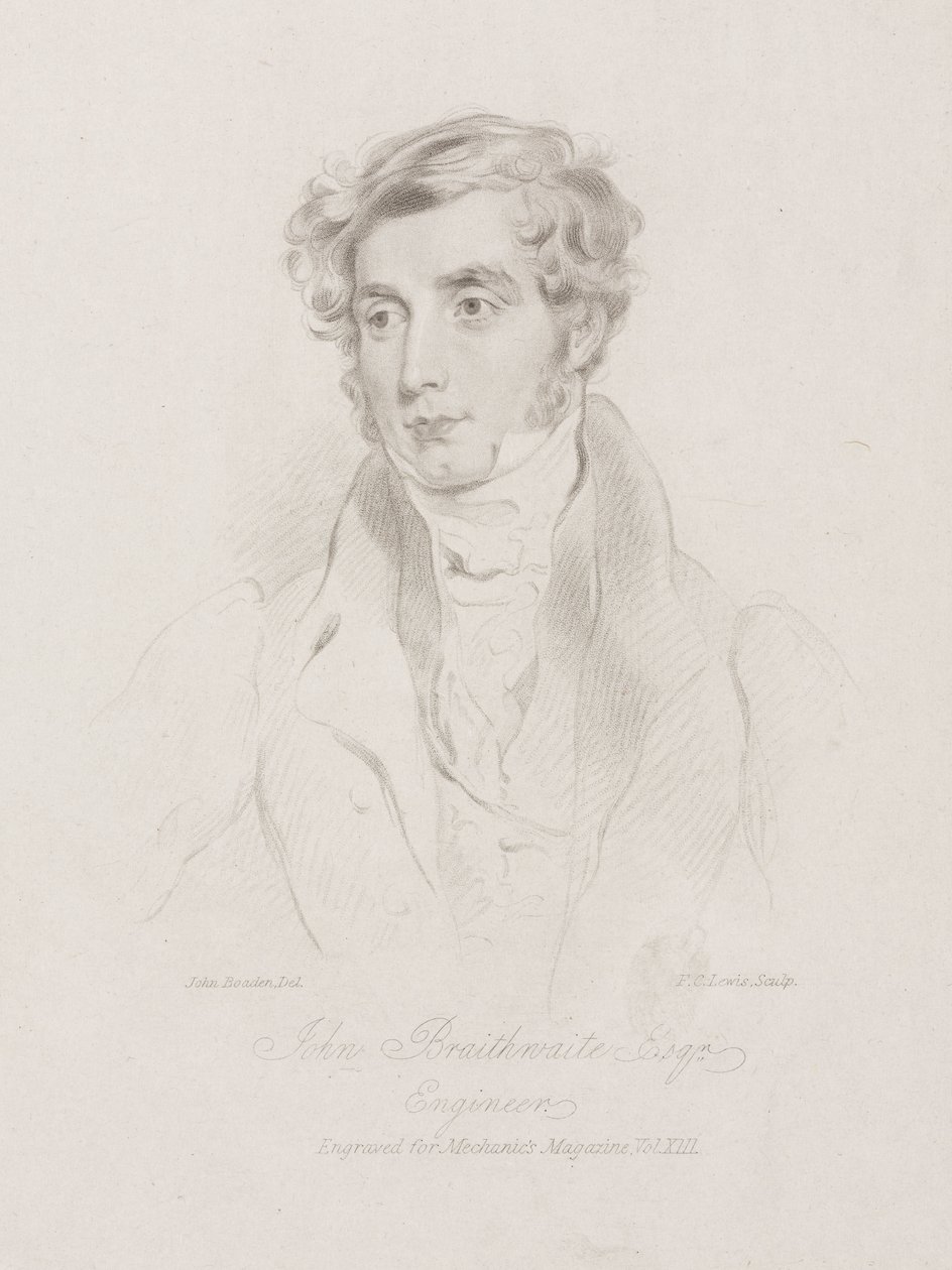 John Braithwaite, British Engineer, c 1830 by Frederick (attr. to) Barnard