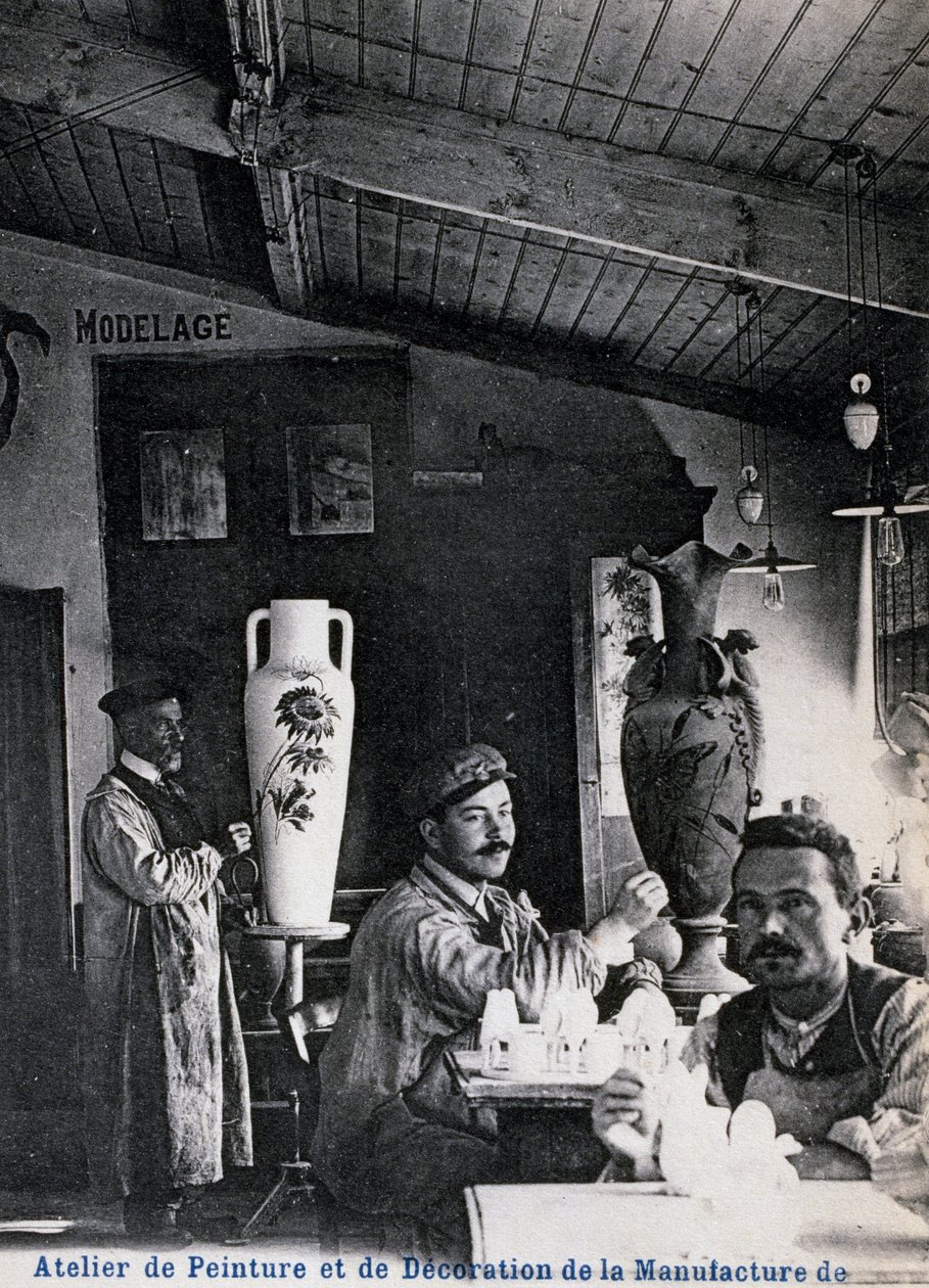 Manufacture of Delphin Massier art pottery in Vallauris by Georg Carl Heinrich Dollmann