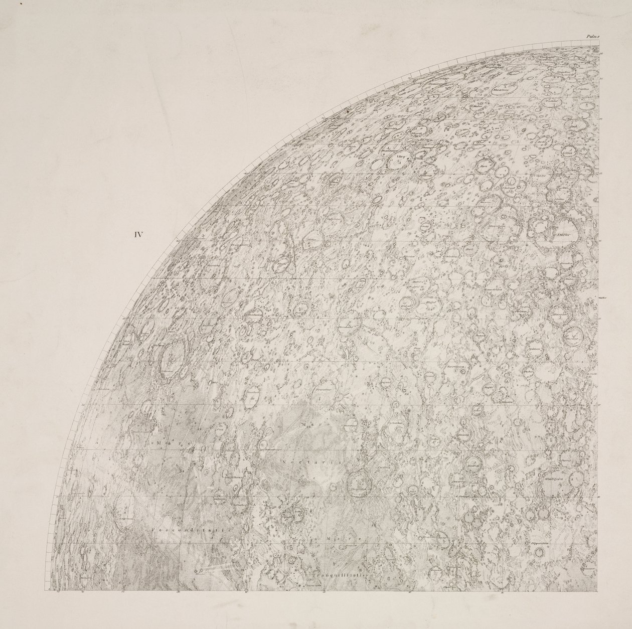 Southeast quadrant of Beer & Madler Moon map by John Pardon