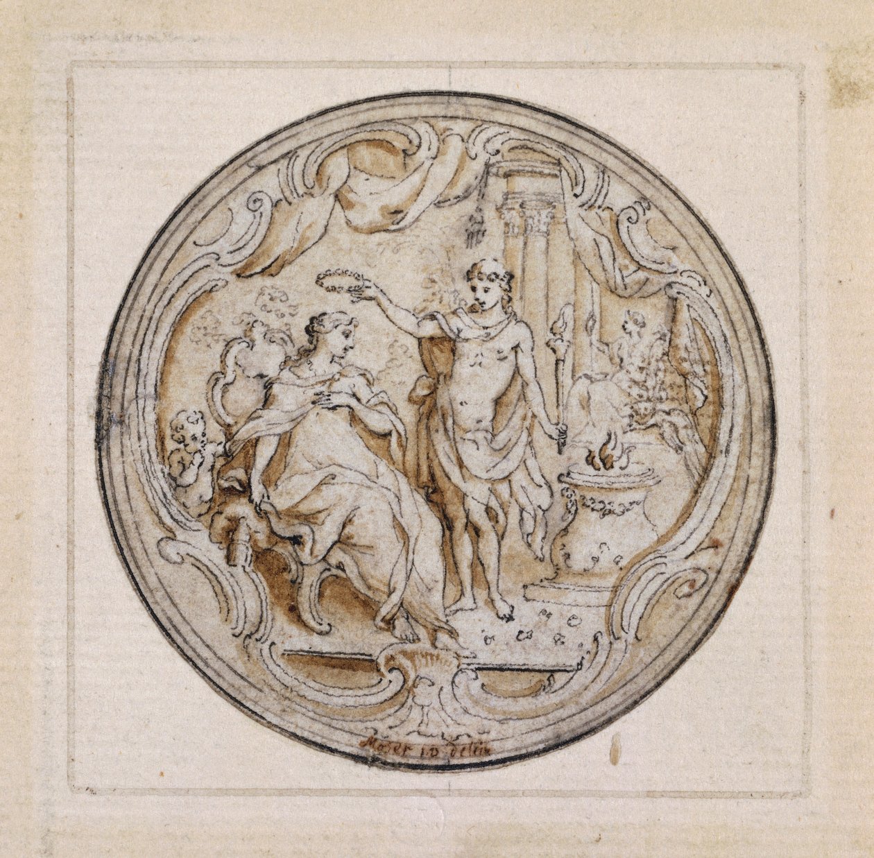 Study of ornamental design for watch case by William Walcutt