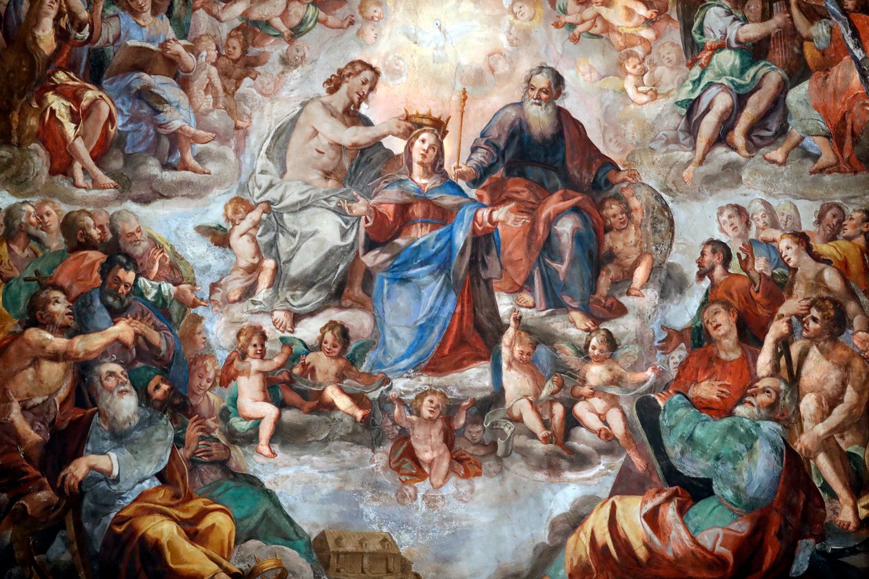 The Coronation of the Virgin, San Donato Church, Genoa, Italy by . .