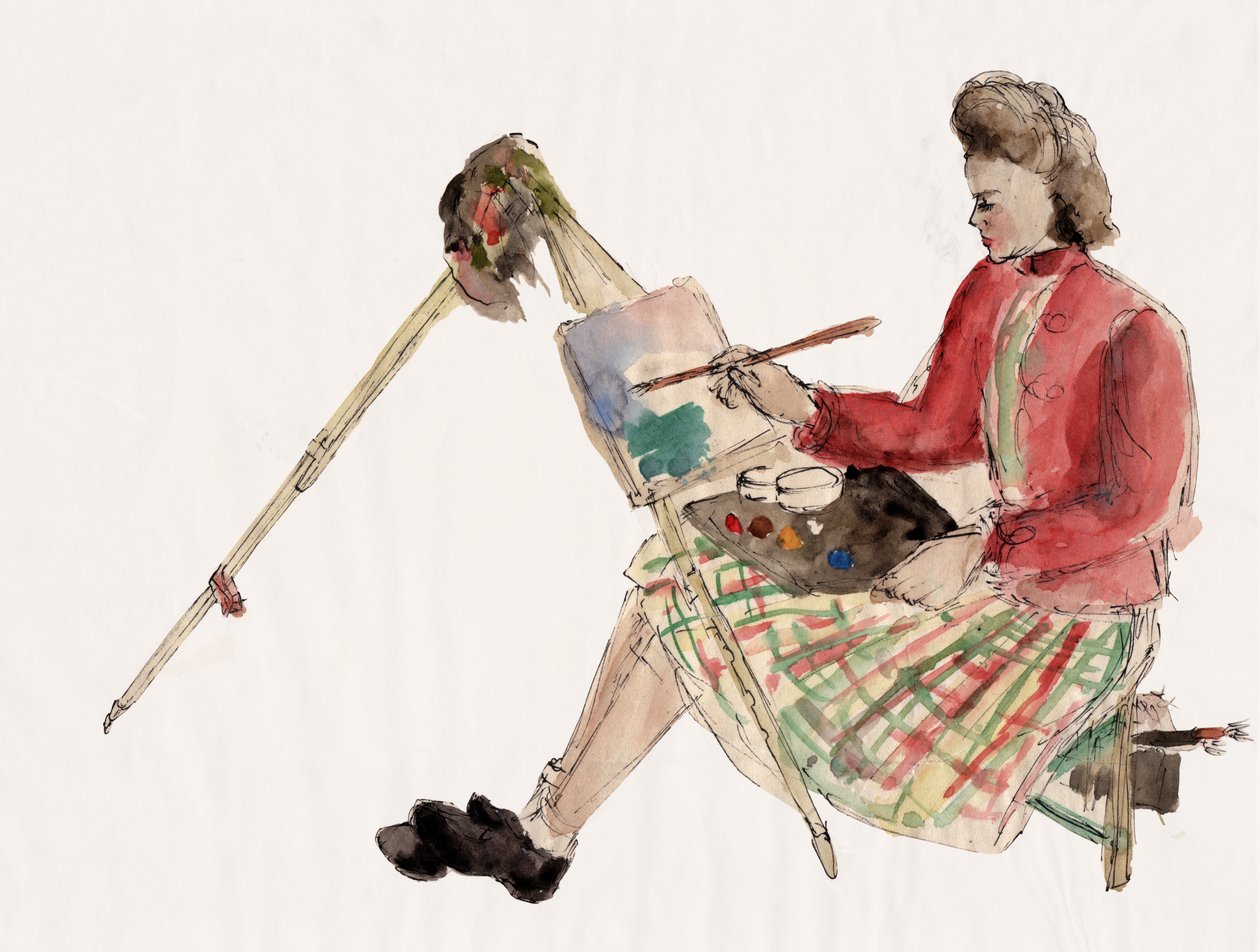 Woman Painting, ca 1930 by . .