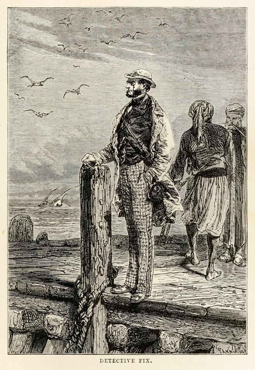 Detective Fix, from Around the World in Eighty Days by Jules Verne by after Alphonse Marie de Neuville