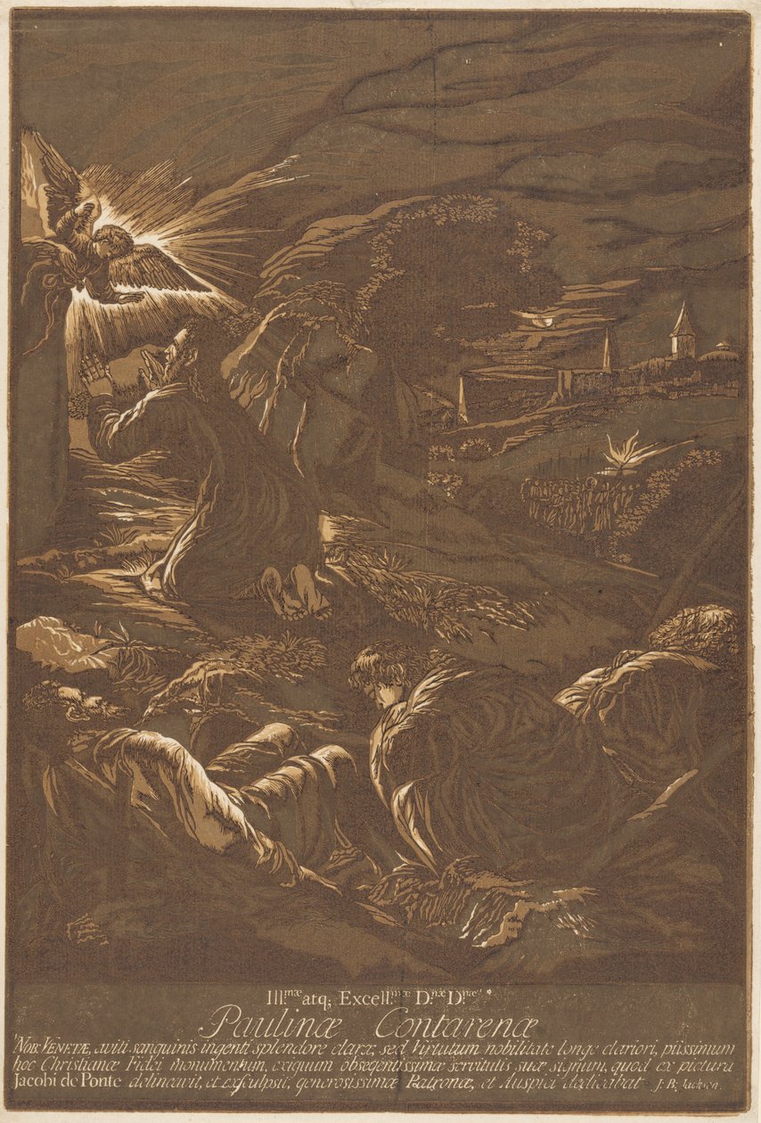 Christ on the Mount of Olives by after Jacopo Bassano John Baptist Jackson