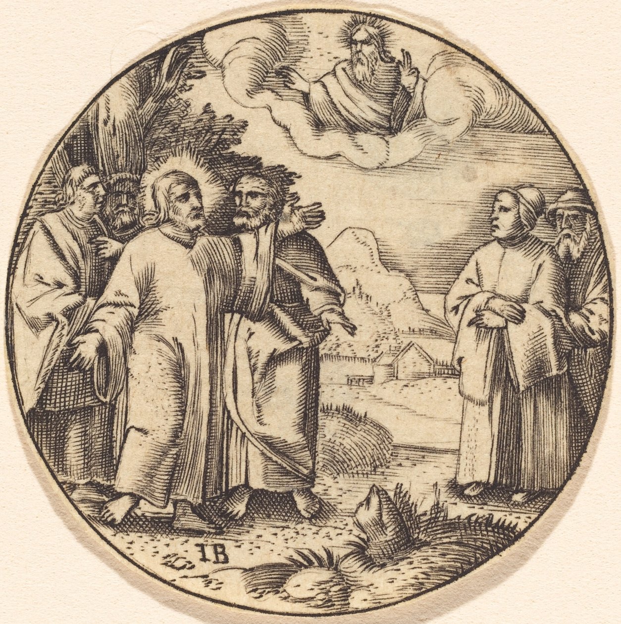 Christ with Three of His Apostles by after Master IB