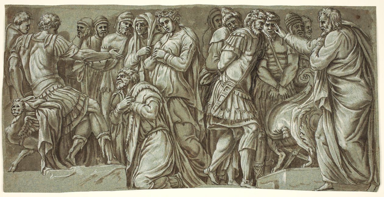 The Family of Darius before Alexander and a Scene with Prisoners; from the Facade of the Palazzo Milesi by after Polidoro da Caravaggio