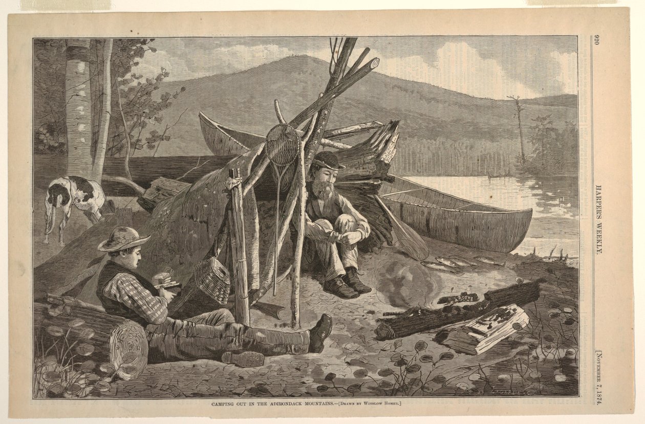Camping Out in the Adirondack Mountains by Winslow Homer