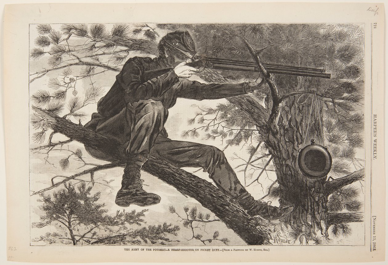 The Army of the Potomac – A Sharp-Shooter on Picket Duty by Winslow Homer