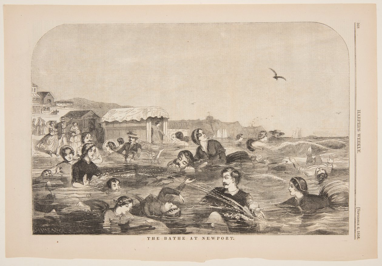 The Bath at Newport by after Winslow Homer