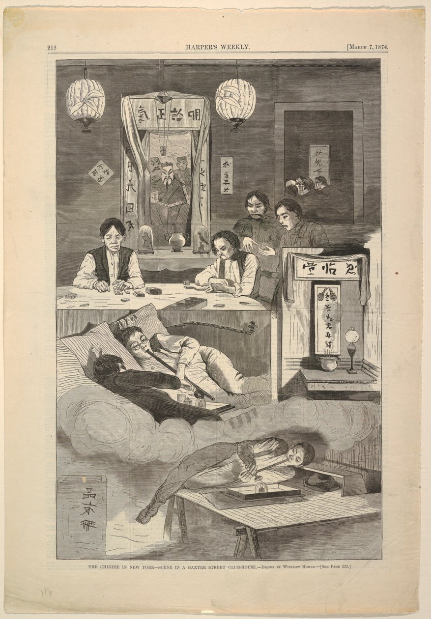 The Chinese in New York – Scene in a Baxter Street Club-House by Winslow Homer