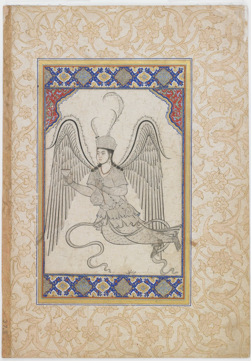 An Angel, Flying, with Cup and Wine Flask by Sahkulu
