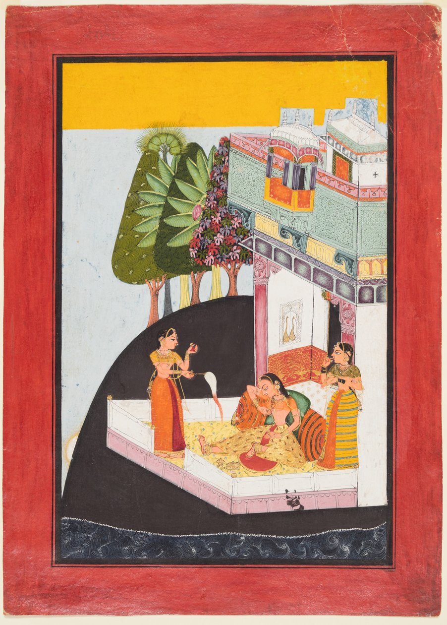 A Disconsolate Lady on a Terrace with Attendants by anonymous 