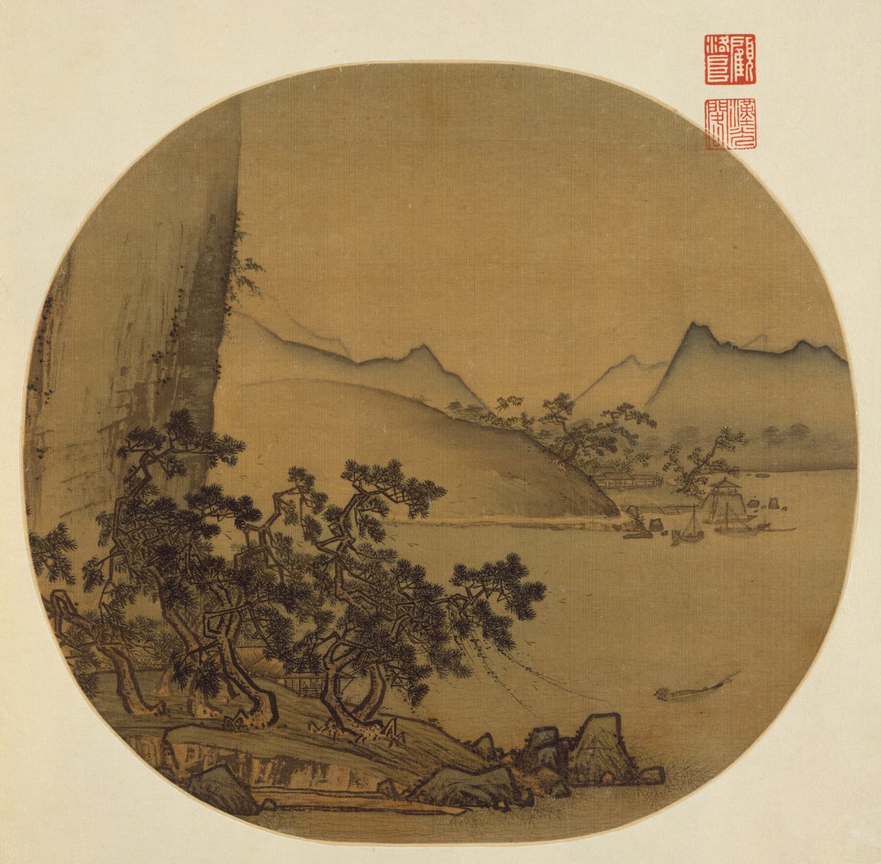Boats Moored in Wind and Rain by anonymous 