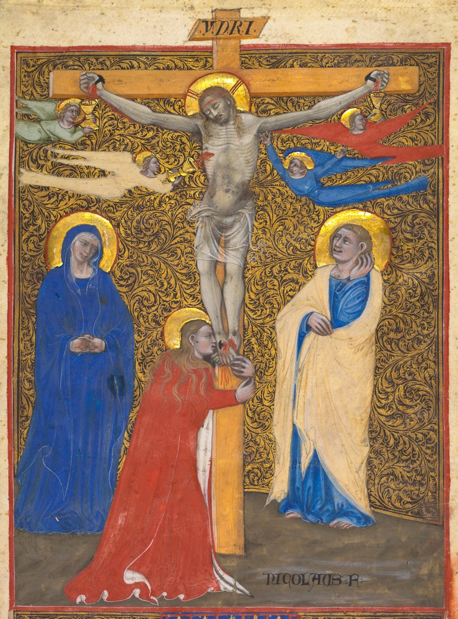 Single Leaf from a Missal: The Crucifixion by attributed to Nicolò da Bologna