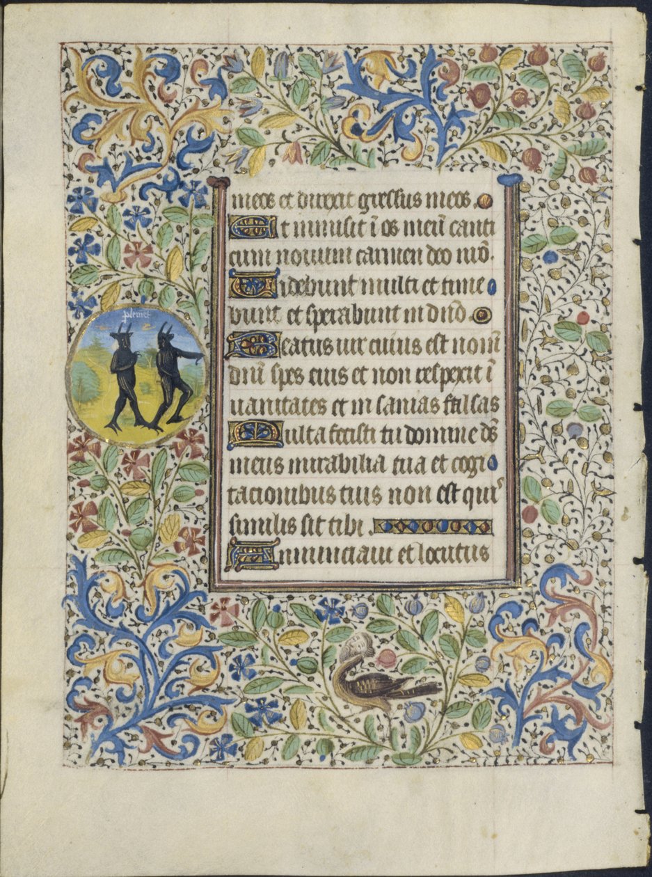 Leaf from a Book of Hours: Two Devils by circle of Coëtivy Master