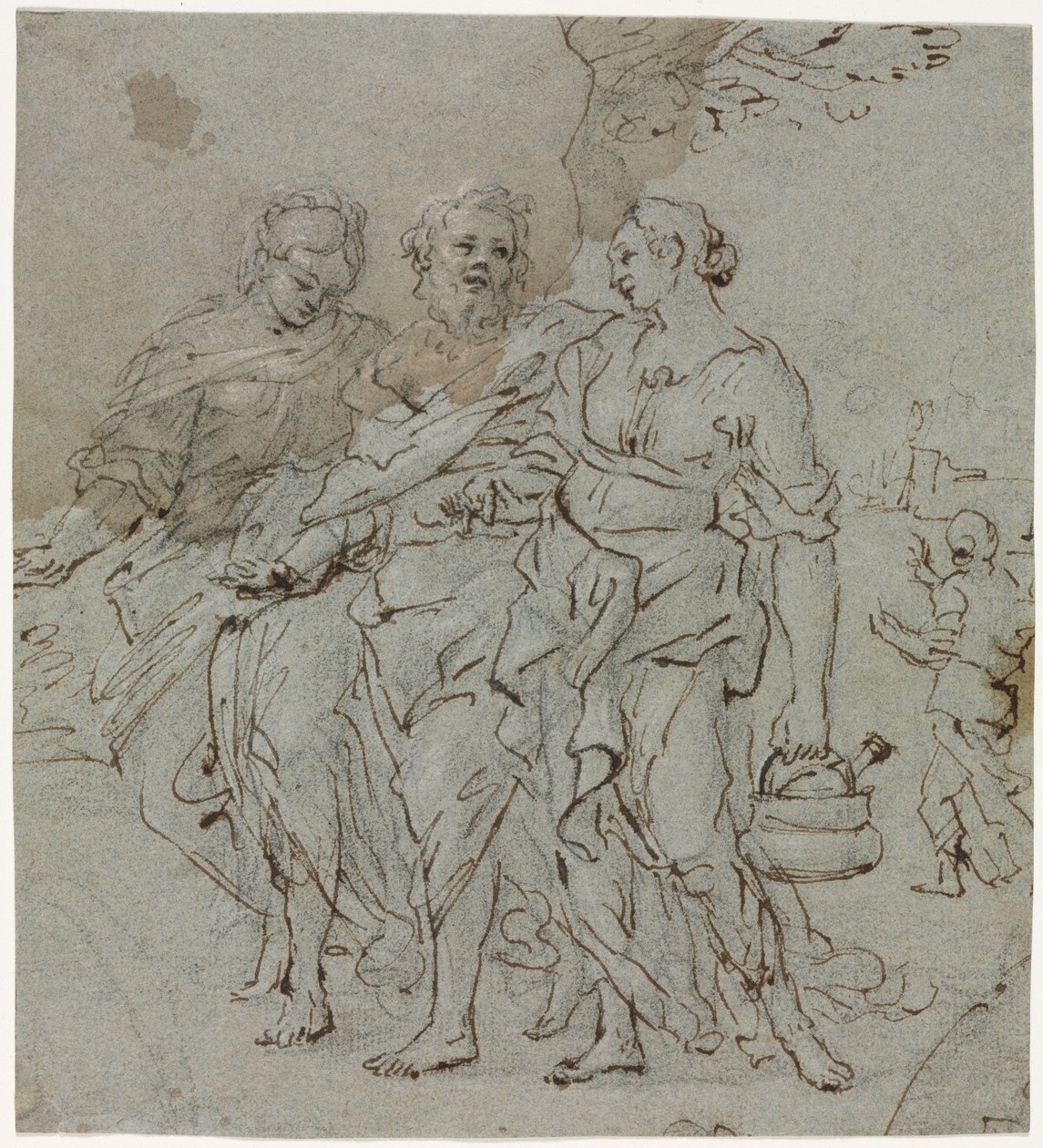 Lot and His Daughters (recto) by circle of Pietro da Cortona