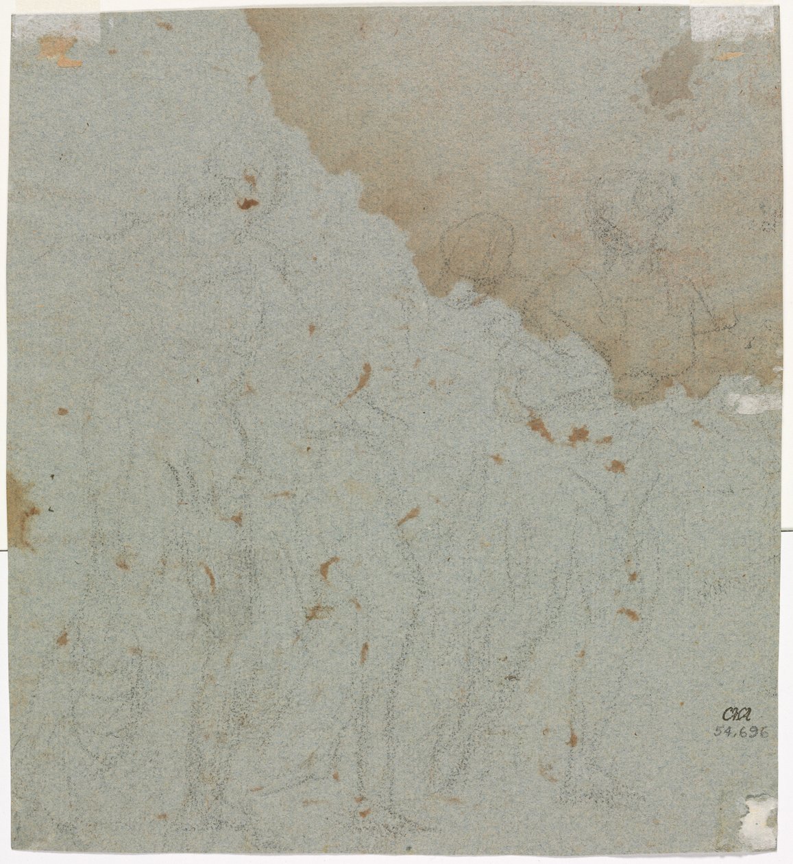 Sketch for Lot and His Daughters (verso) by circle of Pietro da Cortona