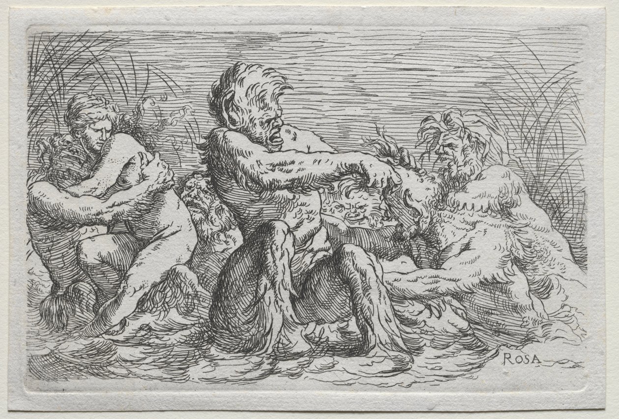 River Gods by copy after Salvator Rosa