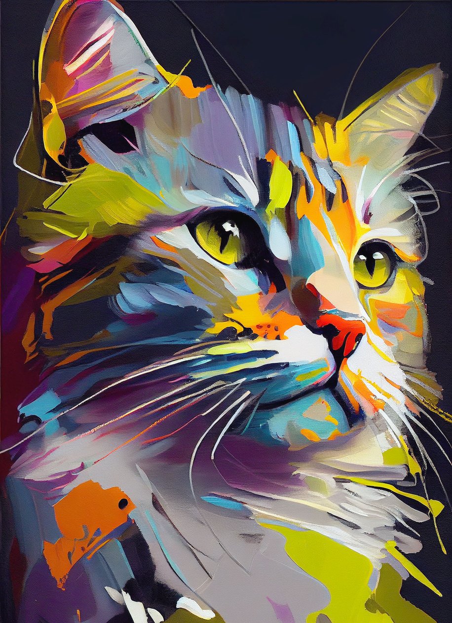 Abstract Cute Cat by F. Abderrahim