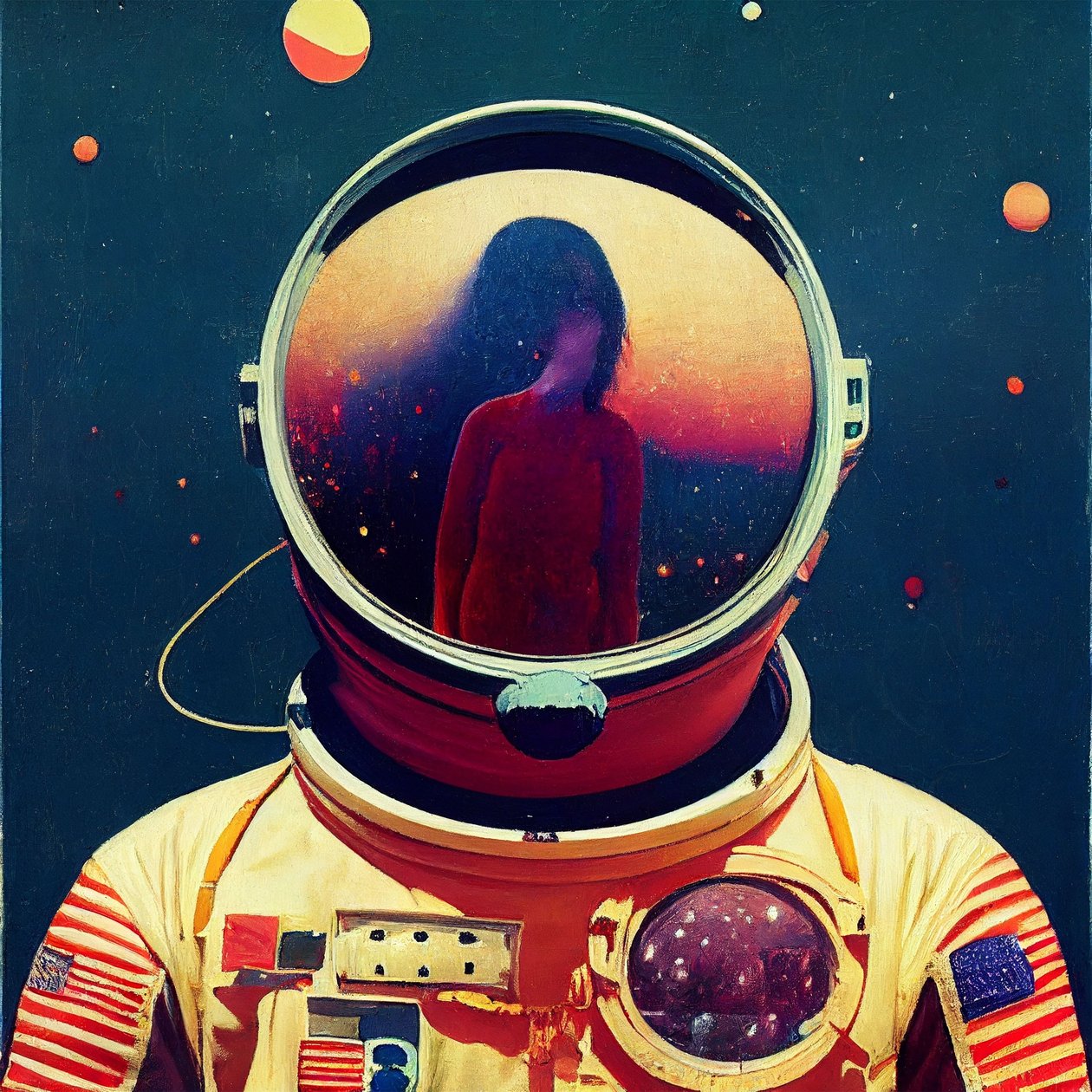 Abstract Astronaut in Space by F. Abderrahim