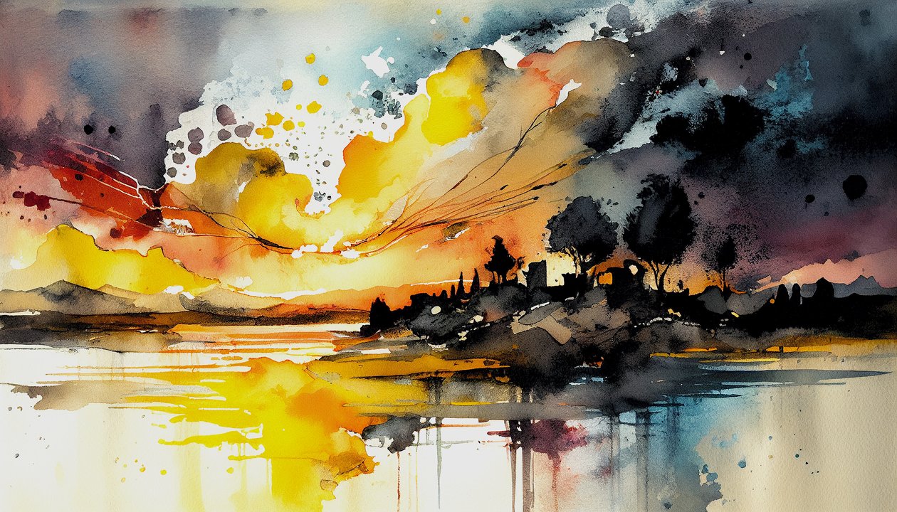 Landscape and Nature Watercolor Painting by F. Abderrahim