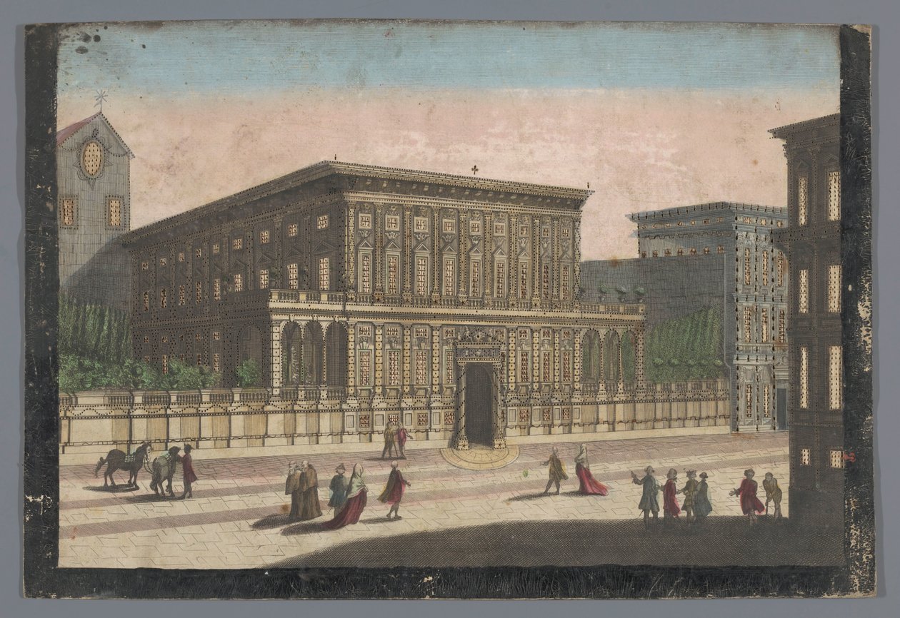 View of the Palazzo Doria-Tursi in Genoa by familie Remondini (attributed to)