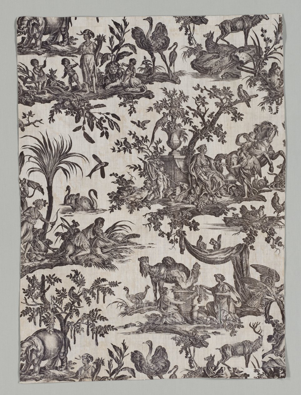 Fragment of Copperplate Printed Cotton with 