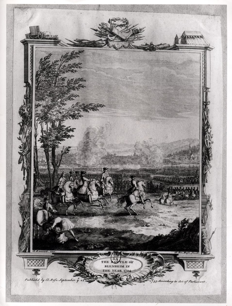 The Battle of Blenheim, 13th August 1704, engraved by Claude Dubosc, 1735 by Antoine Benoist or Benoit du Cercle