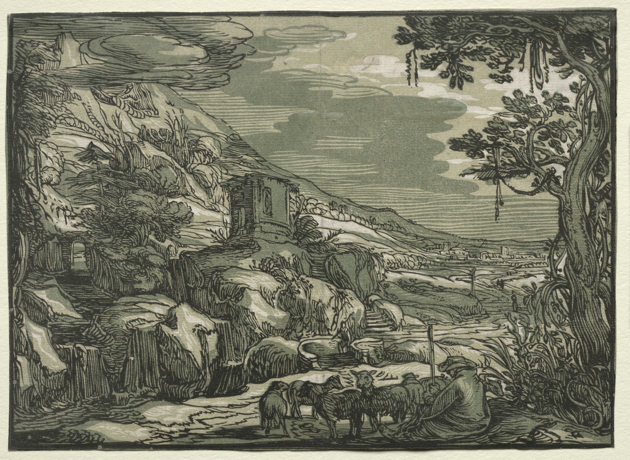 Arcadian Landscape by possibly after Esaias van de Velde