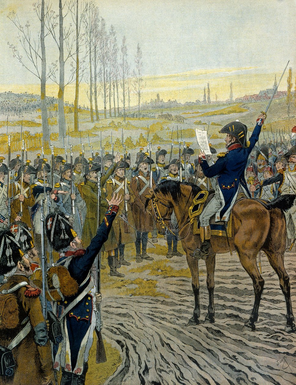 Campaign of Austria (1805): Proclamation of Emperor Napoleon I Bonaparte to the troops before the Battle of Austerlitz on 2 December 1805. In 