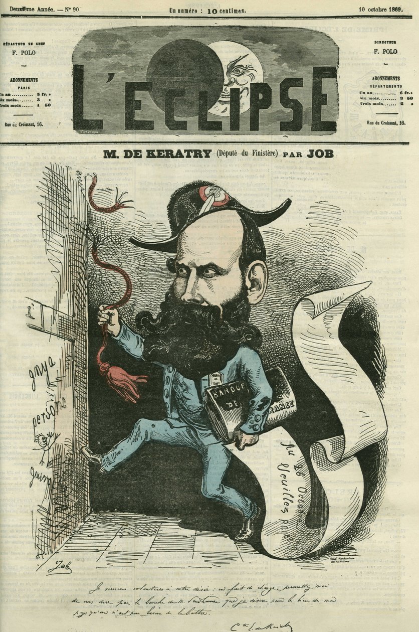 Cartoon by Emile Keratry, French Politician