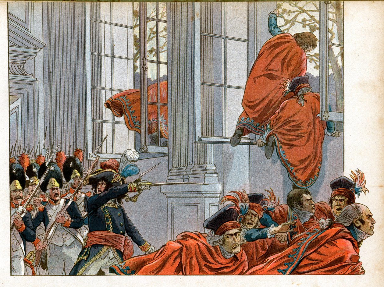 Consulate: Joachim Murat Enters the Chamber of the Council of Five Cents with 50 Men to Drive Out the Senators During the Coup d