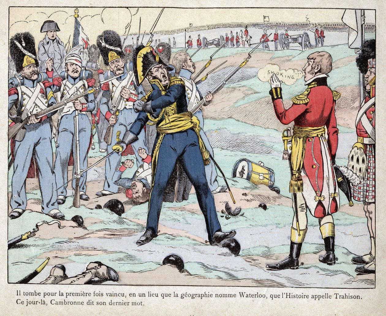 First Empire: representation of General Pierre Cambronne (1770-1842) pronouncing 