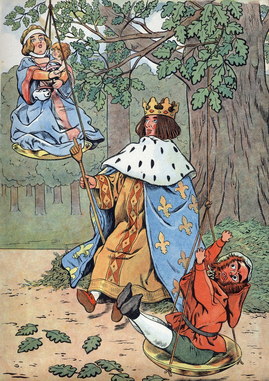 History of France. Scene of the life of Saint Louis in toys: King Louis IX known as Saint Louis rendering justice at the foot of an oak - In 