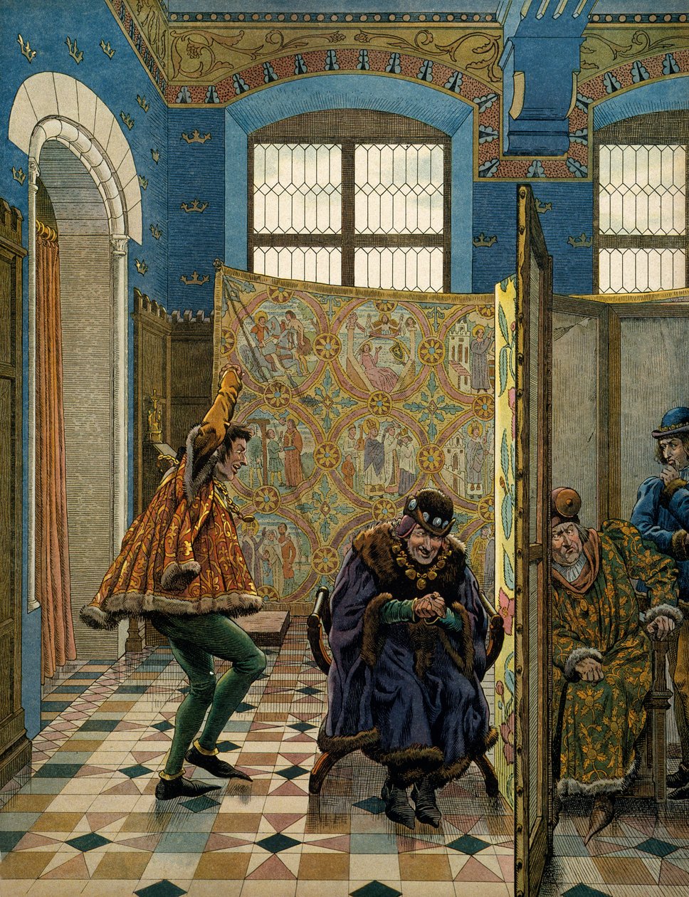 History of France in the Middle Ages: One of the gentlemen of the Connetable of Saint Pol mocks the King of England before the King of France Louis XI called the Prudent (1423-1483) when an emissary of Edward IV came to meet Louis XI by pseudonym for Onfray de Breville Jacques Job