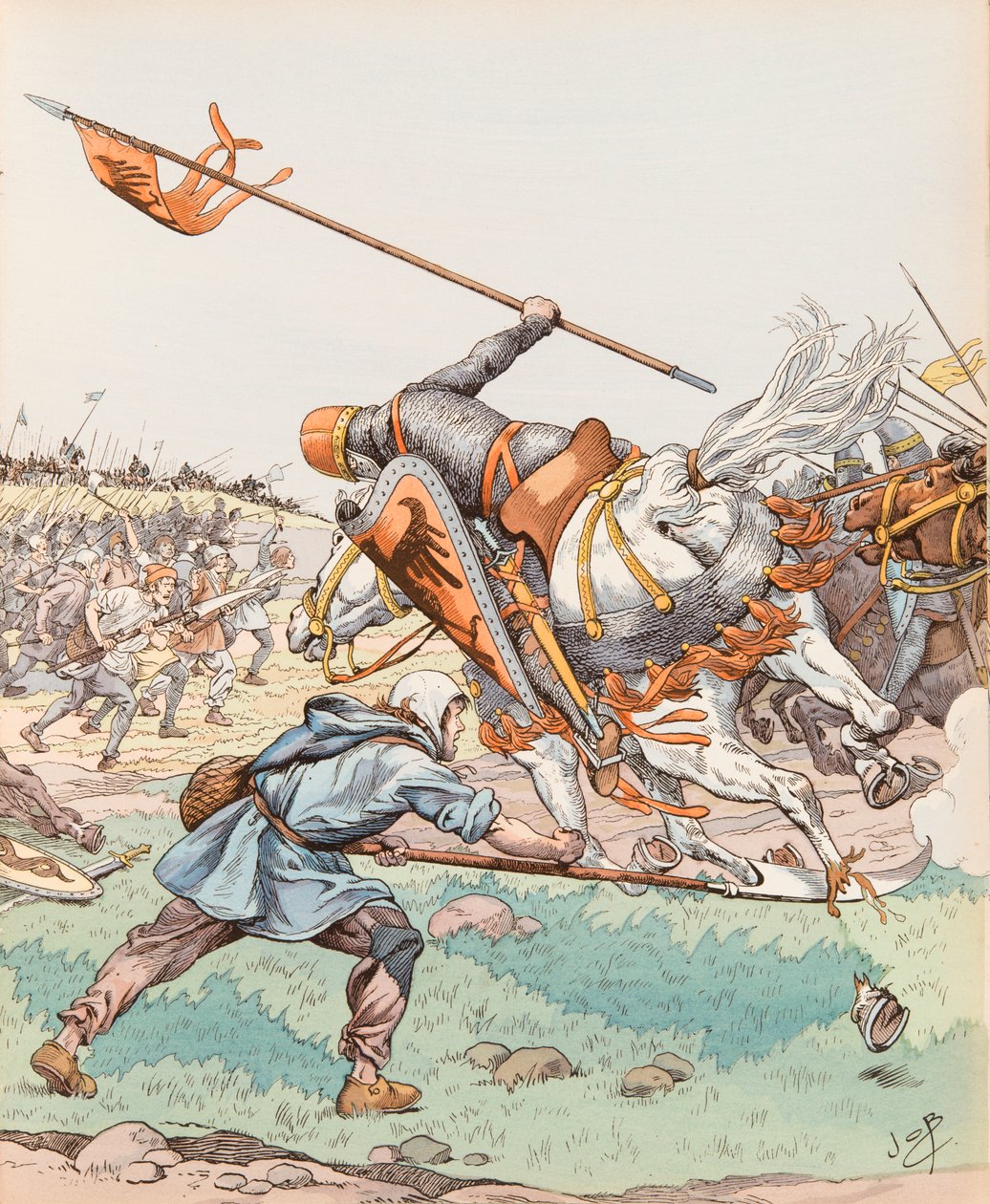 Le reaper de Bouvines (peasant participating in the Battle of Bouvines in 1214) by pseudonym for Onfray de Breville Jacques Job