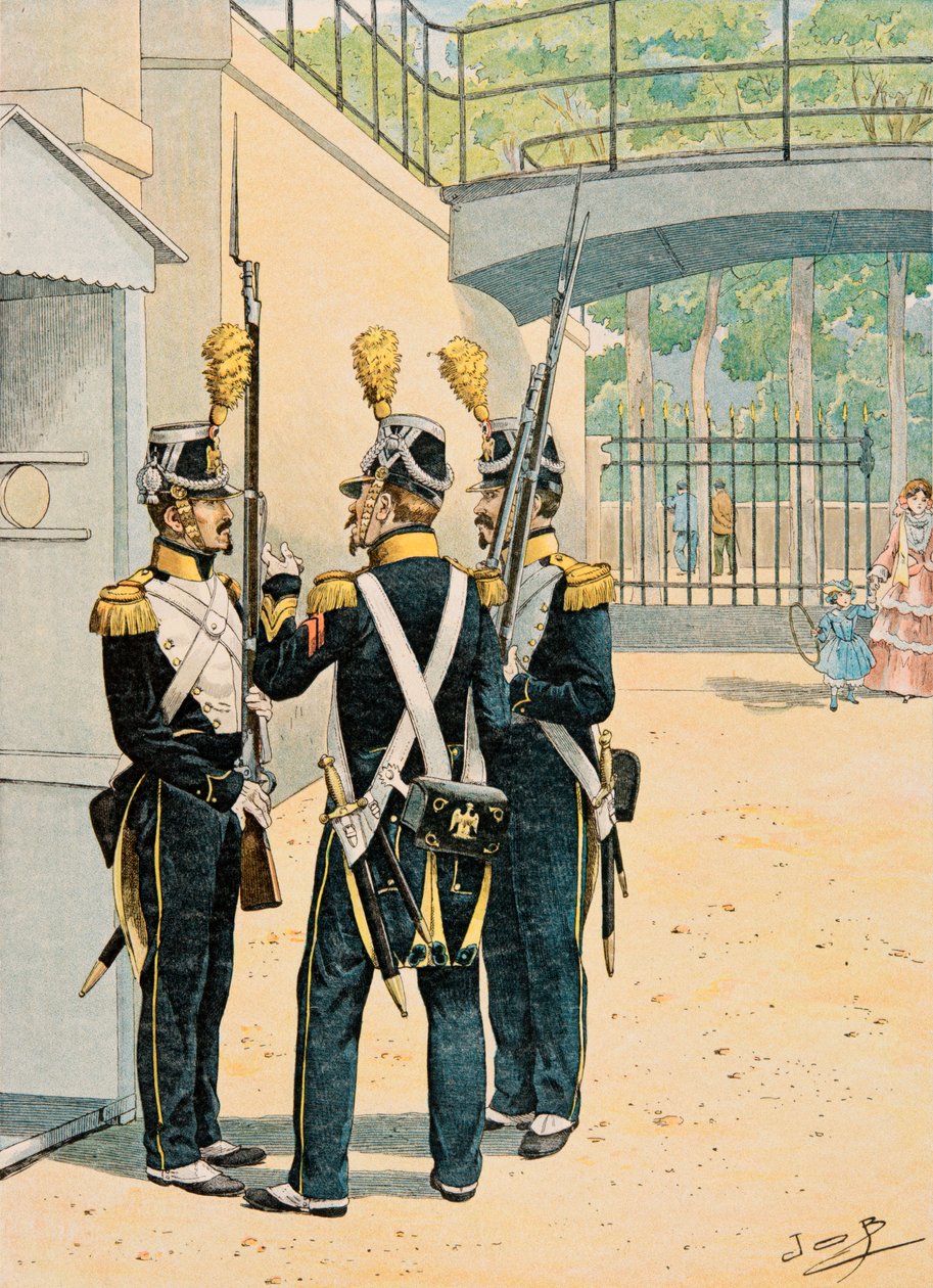 Outfit of French Troops: Voltigeurs de la Garde Imperiale by pseudonym for Onfray de Breville Jacques Job