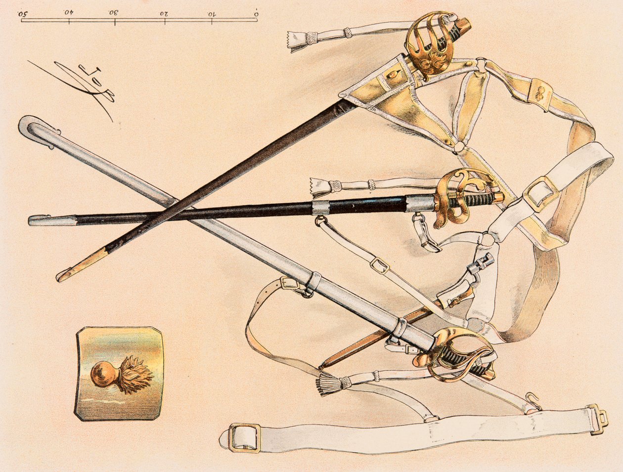 Outfit of French troops at all times: Cavalry Sabre by pseudonym for Onfray de Breville Jacques Job
