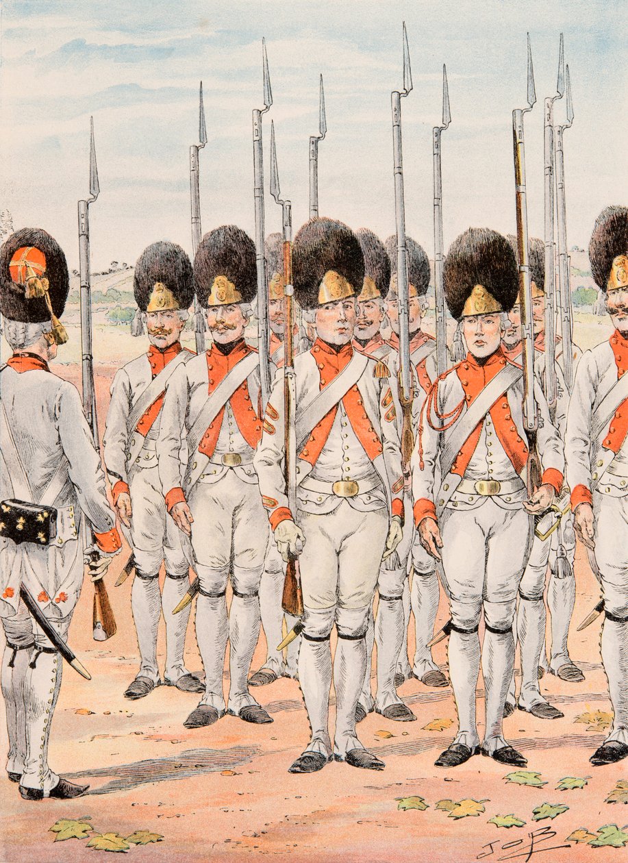 Outfit of French Troops: Grenadiers of the Regiment of Orleans by pseudonym for Onfray de Breville Jacques Job