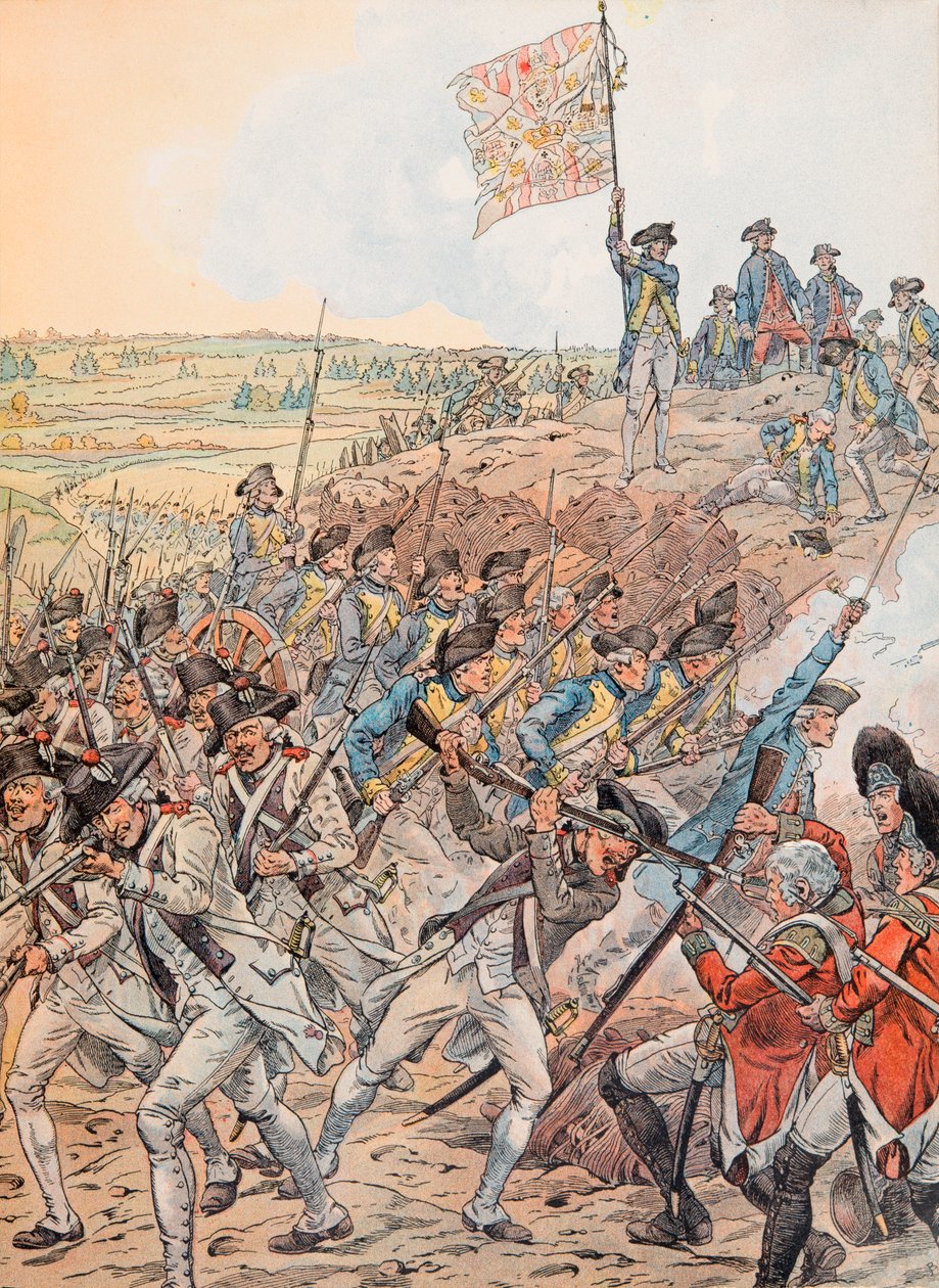 The French During the Battle of Yorktown in October 1781 During the War of Independence by pseudonym for Onfray de Breville Jacques Job