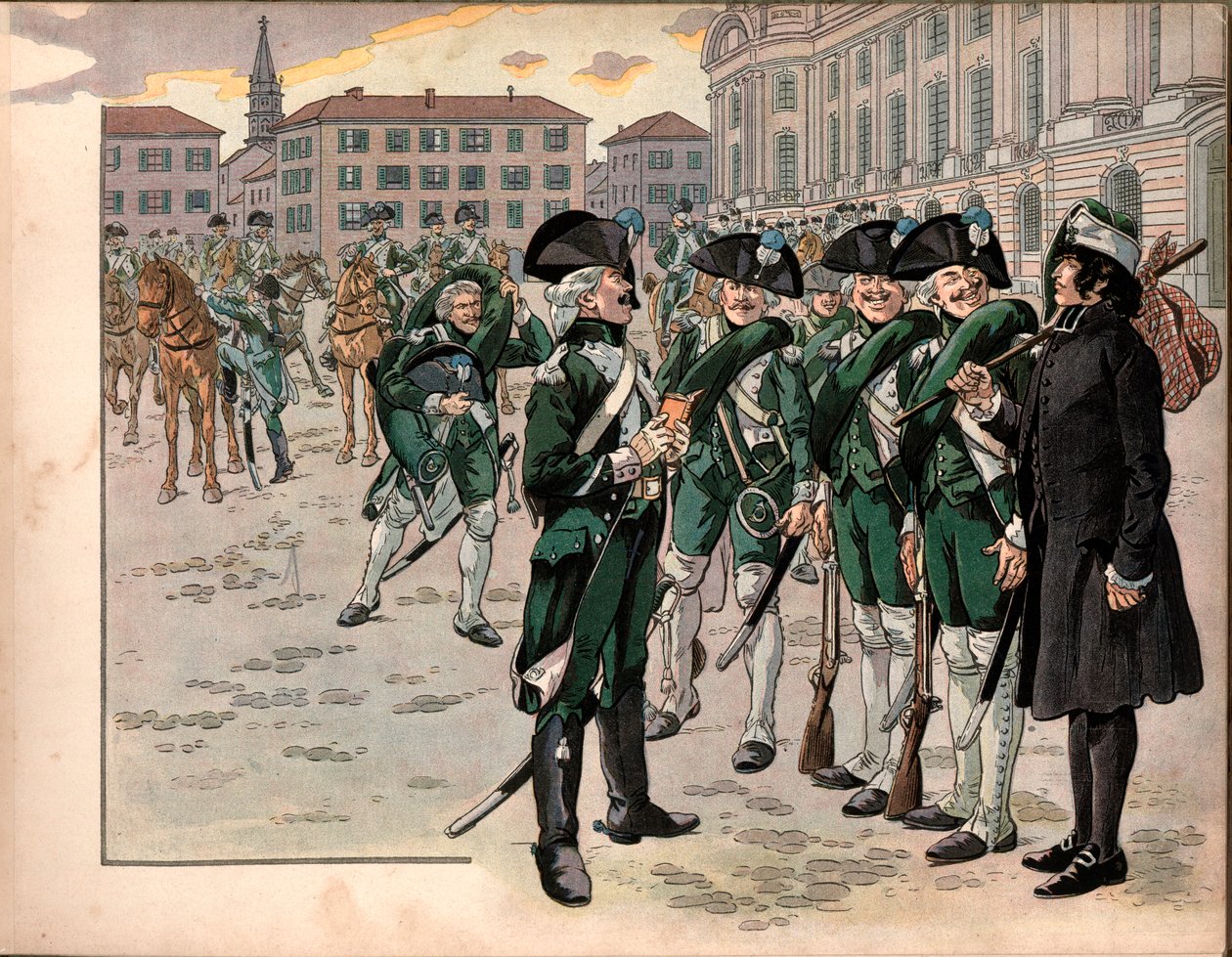 Joachim Murat (1767-1815) Joined the Regiment of Hunters of the Ardennes in 1787. Engraving by Jacques Marie Gaston Onfray de Breville dit Job by pseudonym for Onfray de Breville Jacques Job
